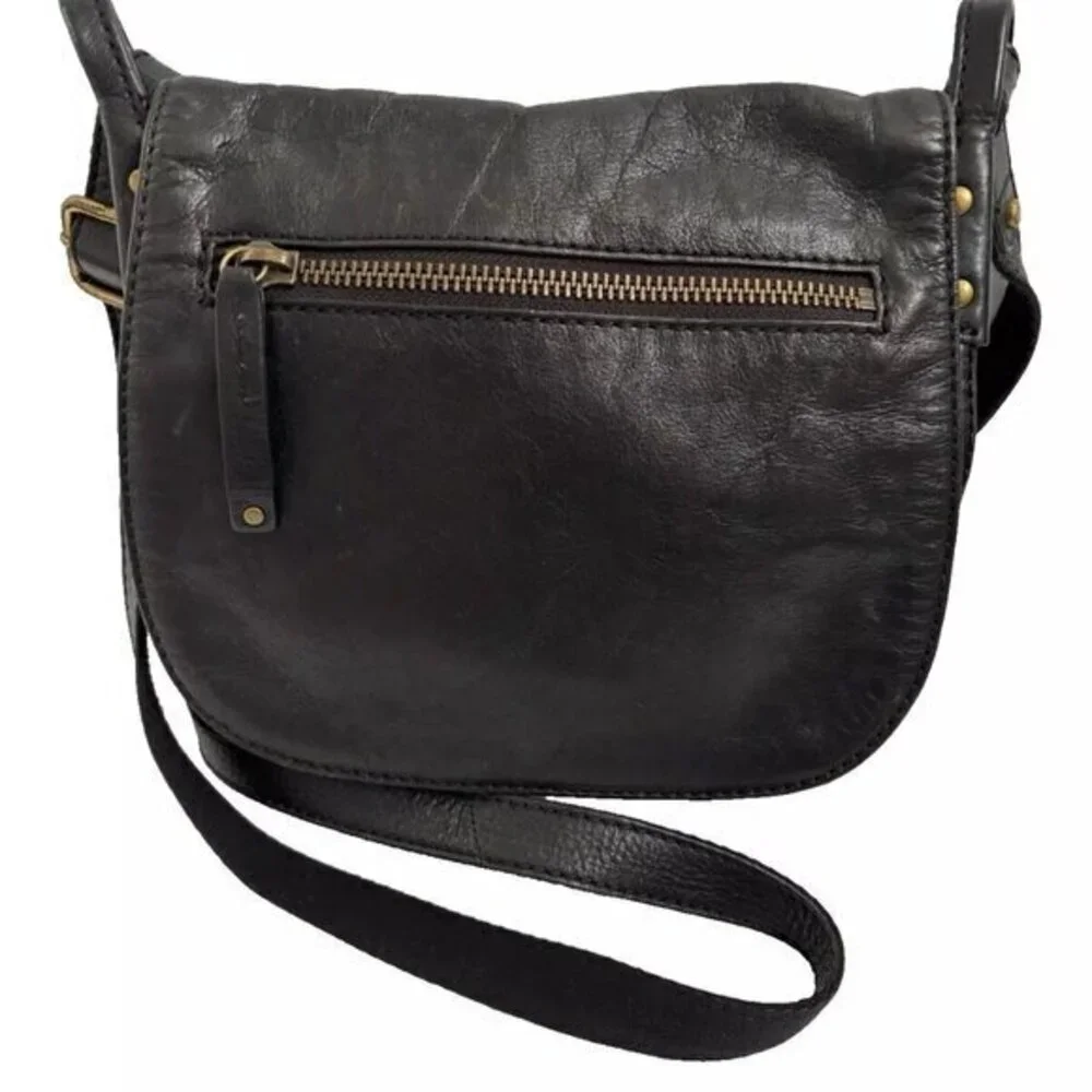Fossil crossbody shoulderbag Leather Black shoulderbag Purse   W-10
